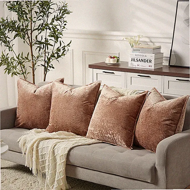 4-Pack Thick Chenille Pillow Covers, 20x20" Soft Throw Pillow Cases Sofa Bedroom