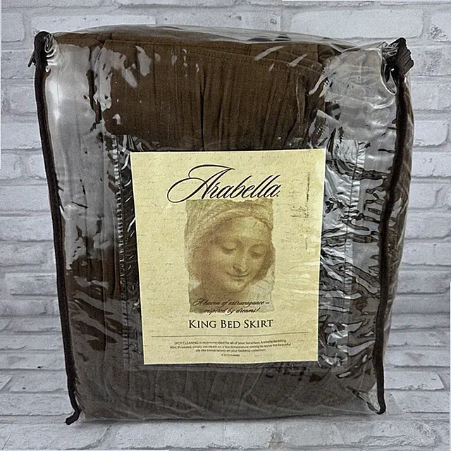 Arabella Chenille King Size Bed Skirt Bronze Shimmer On Brown Color New