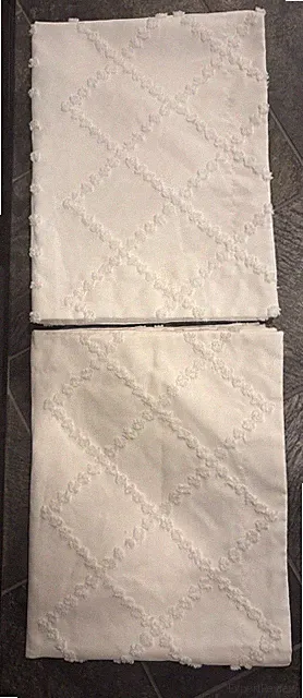 BEDSURE COZY SNOW WHITE CHENILLE POLYESTER Pillow Cases 2 Standard Shabby Chic