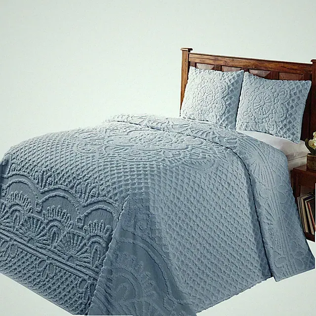 Better Trends 100% Cotton Chenille, Coverlet Bedspread Full Size 96" x 110"
