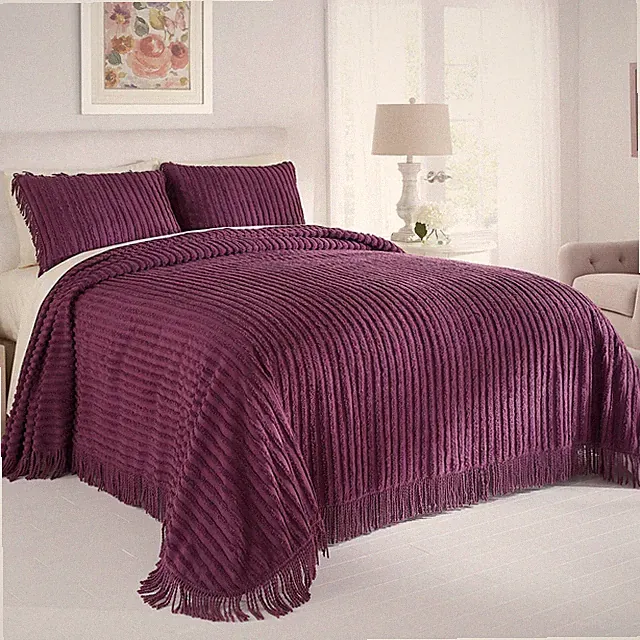 BrylaneHome Chenille 100% Cotton Bedspread