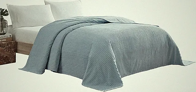 Channel Chenille Bedspread, King, Blue