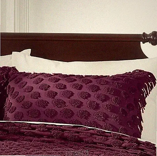 Cotton Dot Chenille Sham Purple 20"Wx26"L