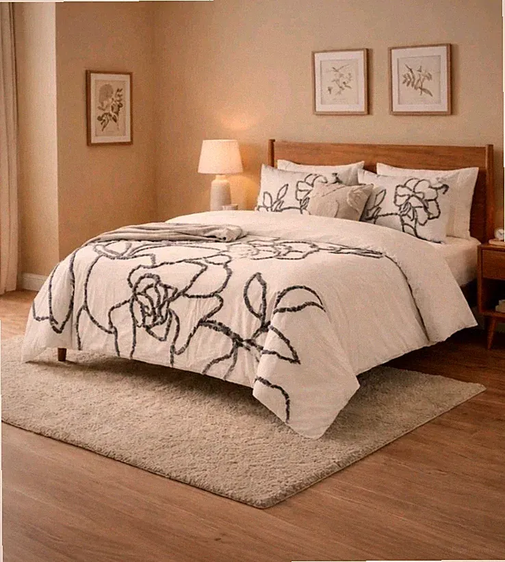 Emryn House 100% Cotton Floral Chenille Bedspread Set -King