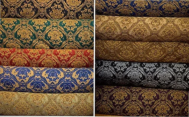 Fabric sold by yard Upholstery Drapery Chenille classic Damask design 60" Wide