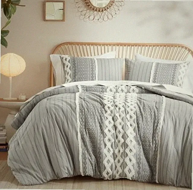 Ink+Ivy Chenille Tufted Cotton Comforter 3PC~Full Queen Bedding Set