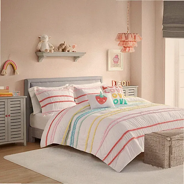 Intelligent Design Cotton Comforter Set with Chenille Trim Twin/Full/Queen Size