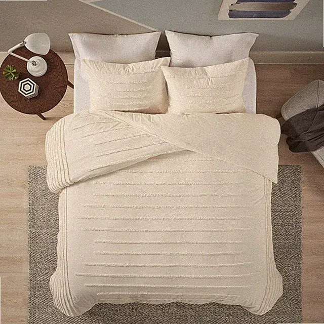 King/California King Ronan Cotton Chenille Duvet Cover Set Ivory