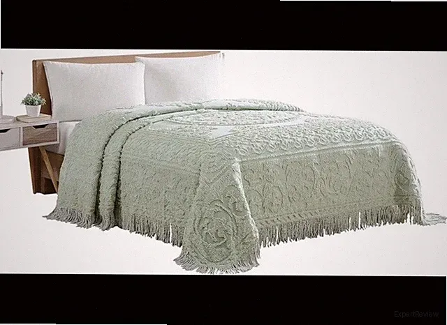 NEW! Beatrice Home Fashions Medallion Chenille Bedspread, King, Sage