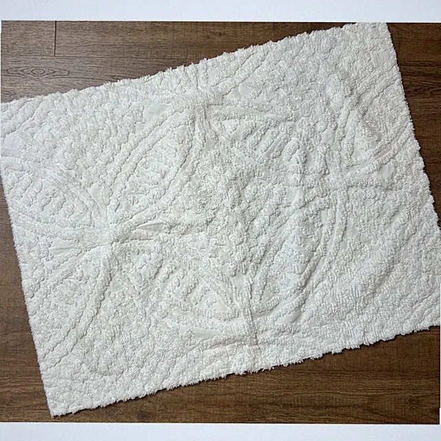 ONE Vintage Ralph Lauren White Chenille Pillowcase Cover Pillow 32" Standard