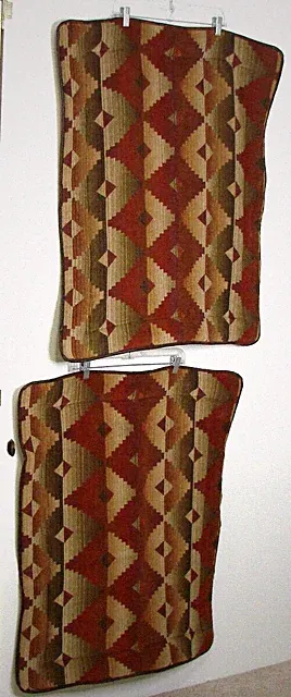 Pair Croscill Pillow Cover Cases Shams Chenille Standard 27X21" Santa Fe Rust SW