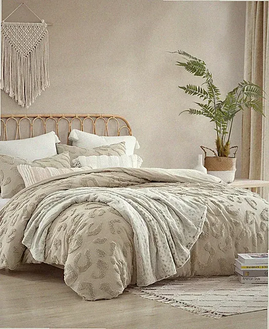 Peri Home Chenille Leopard 3-Pc. Duvet Cover Set, Full/Queen
