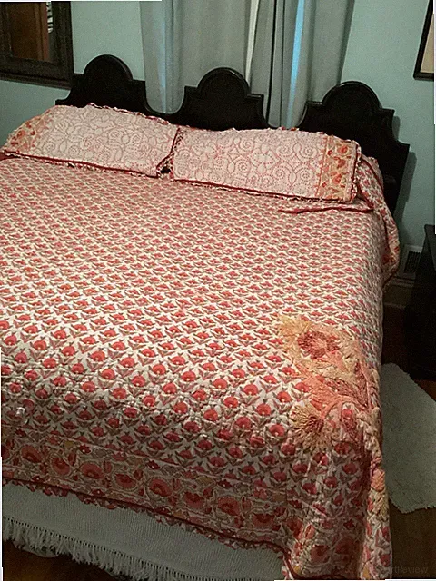Soft Surroundings 3 pc COTTON Chenille Bonita Jardim Quilt Shams King Repair
