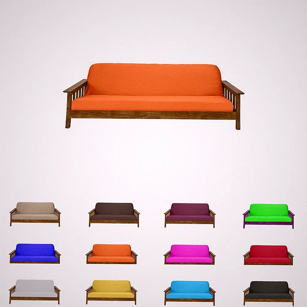 Solid Orange Full Size Futon Mattress Cover, Bed Protectors, Slipcovers, Covers