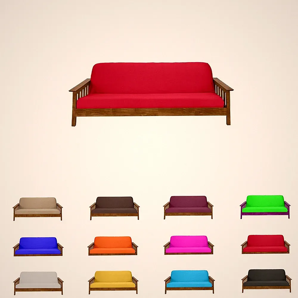 Solid Red Full Size Futon Mattress Cover, Bed Protectors, Slipcovers, Covers