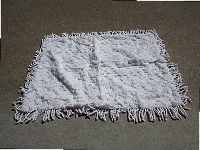 Vintage White 2" Fringe Chenille Pillow Sham 100% Cotton 27" x 20" Standard Chic